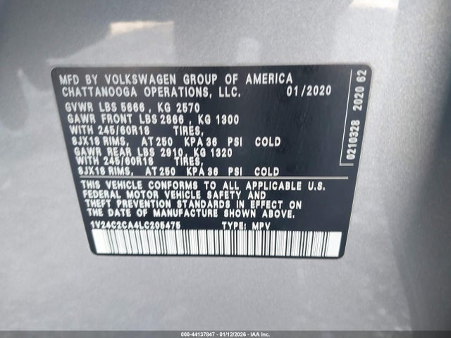 1V24C2CA4LC205475 Volkswagen Atlas Cross Sport 2.0t Se