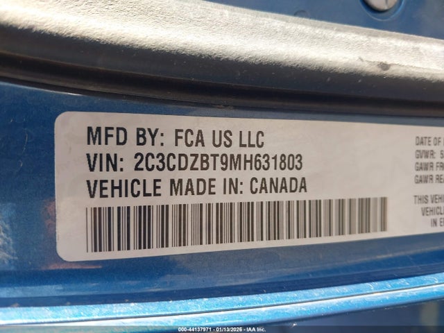 2C3CDZBT9MH631803 Dodge Challenger R/t