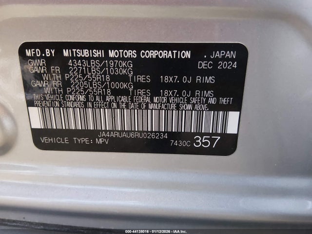 2024 MITSUBISHI OUTLANDER SPORT JA4ARUAU6RU026234 Photo 8