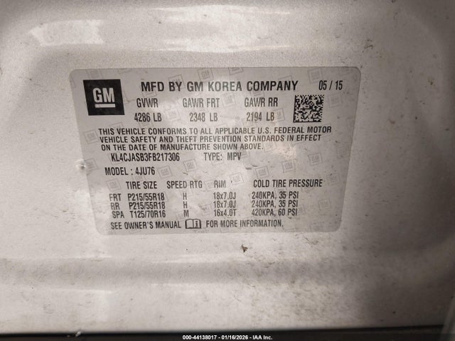 Buick Encore 2015 KL4CJASB3FB217306 Image 9