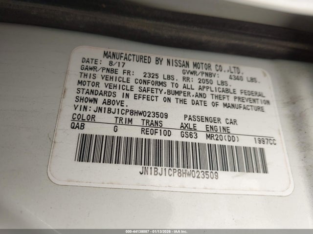 JN1BJ1CP8HW023509 Nissan Rogue Sport Sl