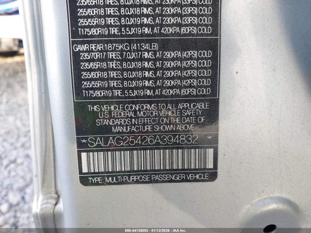 2006 LAND ROVER LR3 SALAG25426A394832 Photo 8