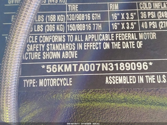 2022 INDIAN MOTORCYCLE CO. SCOUT 56KMTA007N3189096 Photo 9