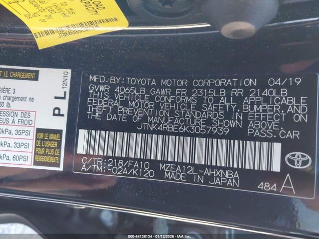 JTNK4RBE6K3057939 Toyota COROLLA SE
