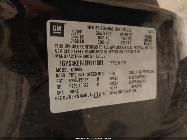 2014 CADILLAC ESCALADE ESV 1GYS4KEF4ER111881 Photo 8