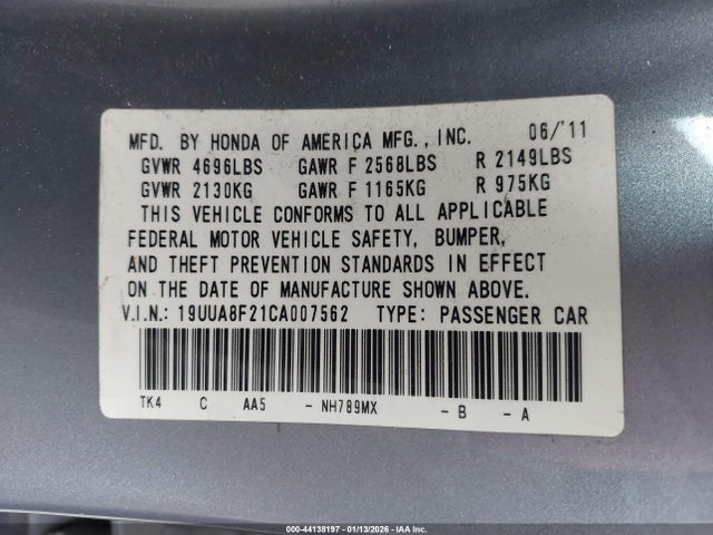 2012 ACURA TL 19UUA8F21CA007562 Photo 8