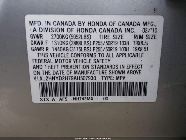 2010 ACURA MDX 2HNYD2H79AH507930 Photo 8