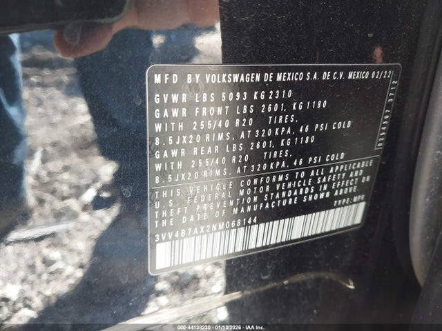 3VV4B7AX2NM068144 Volkswagen Tiguan 2.0t Sel R-line