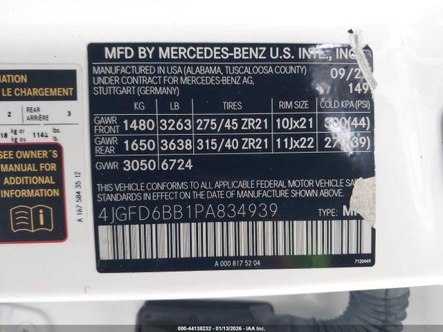 4JGFD6BB1PA834939 Mercedes-Benz Amg Gle 53 Coupe 4matic