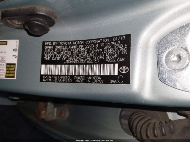 2013 TOYOTA PRIUS JTDKN3DU3D1650157 Photo 8