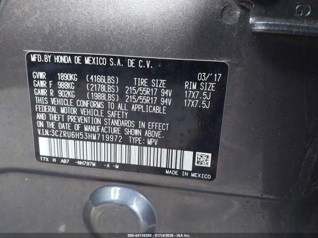 Honda HR-V EX 2017 3CZRU6H53HM719972 Image 9