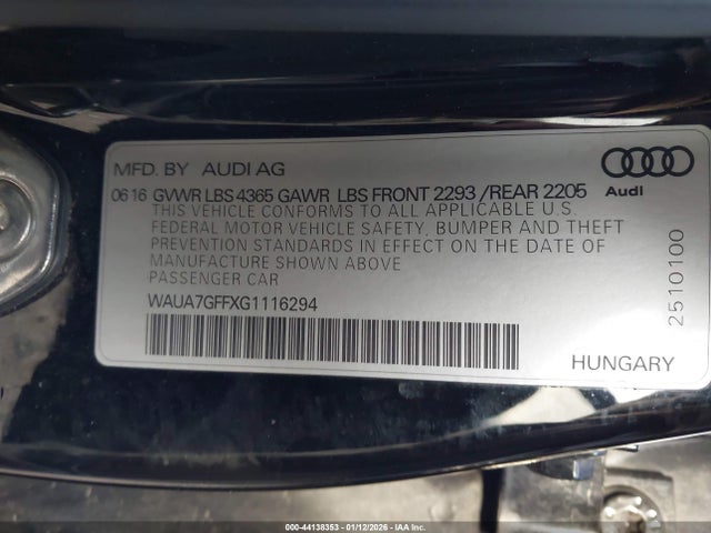 2016 AUDI A3 WAUA7GFFXG1116294 Photo 8