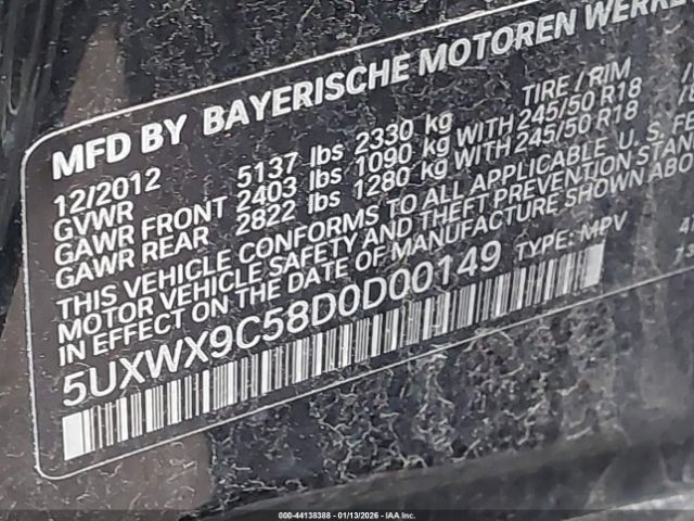 2013 BMW X3 5UXWX9C58D0D00149 Photo 8
