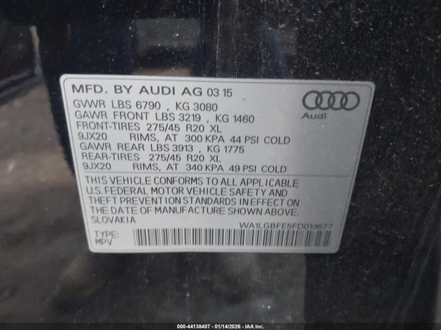 2015 AUDI Q7 WA1LGBFE5FD019677 Photo 8