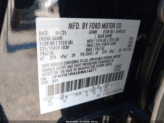 3FMTK1R43SMA14277 Ford Mustang Mach-e Select
