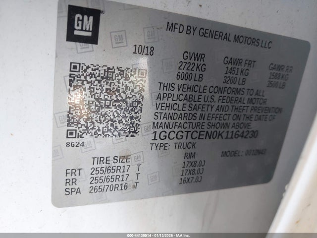 1GCGTCEN0K1164230 Chevrolet Colorado Lt