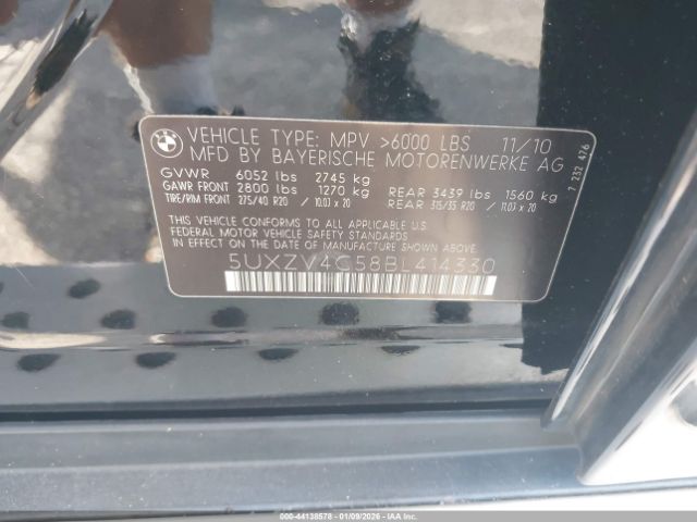 2011 BMW X5 5UXZV4C58BL414330 Photo 8