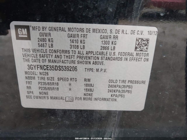 2013 CADILLAC SRX 3GYFNCE35DS539206 Photo 8