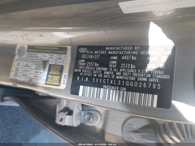 5XXGT4L31GG026795 KIA Optima Lx