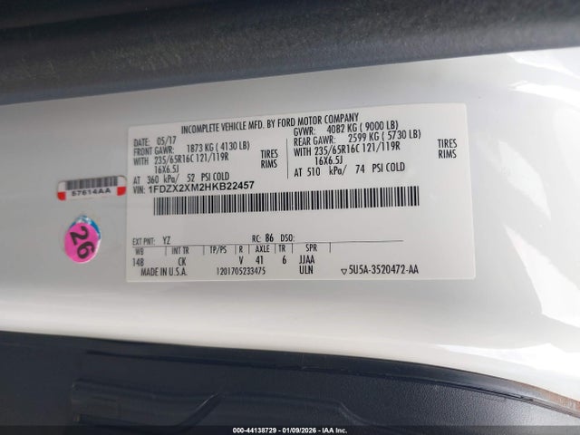 1FDZX2XM2HKB22457 Ford Transit-350 Xl