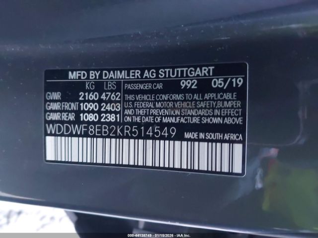 2019 MERCEDES-BENZ C 300 WDDWF8EB2KR514549 Photo 8