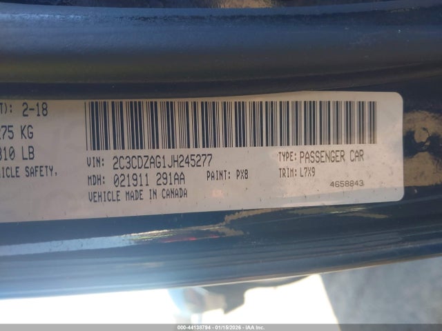 2018 DODGE CHALLENGER 2C3CDZAG1JH245277 Photo 8