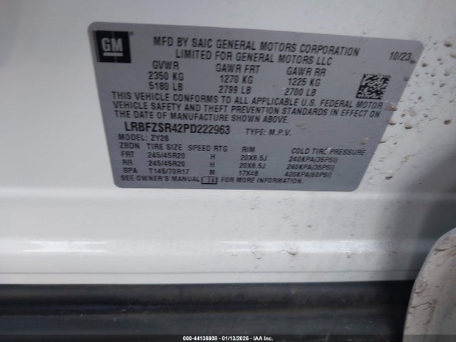 Aukcja sprzedaży 2023 Buick Envision Avenir Awd, vin: LRBFZSR42PD222963, numer aukcji: 44138808