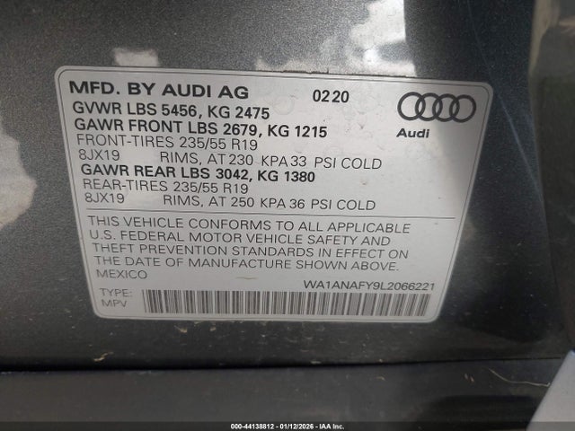 2020 AUDI Q5 WA1ANAFY9L2066221 Photo 8
