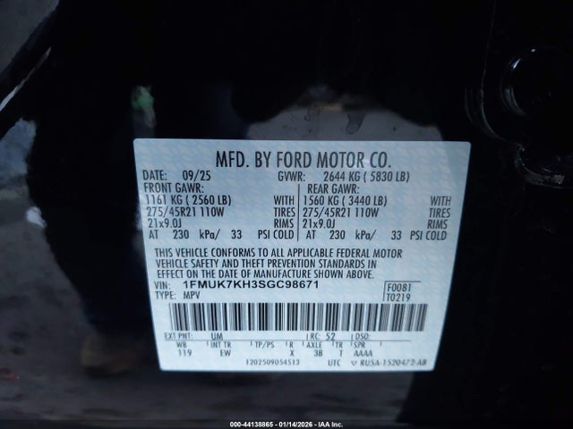 1FMUK7KH3SGC98671 Ford Explorer St-line