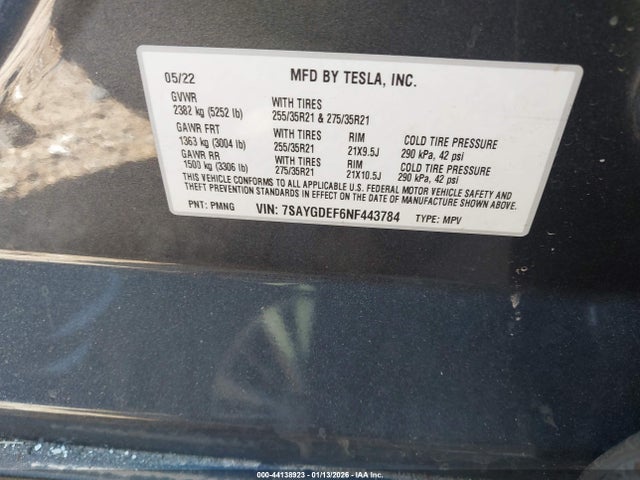 2022 TESLA MODEL Y 7SAYGDEF6NF443784 Photo 8