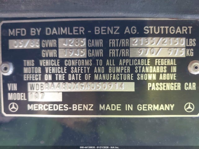 1986 MERCEDES-BENZ 560 WDBBA48DXGA050914 Photo 8