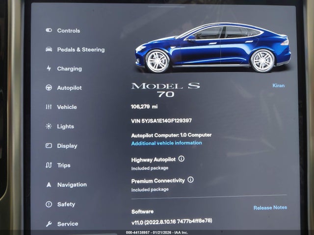 Tesla Model S 60/70/75/85 2016 5YJSA1E14GF129397 Image 15