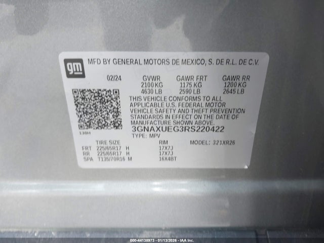3GNAXUEG3RS220422 Chevrolet Equinox Awd Lt