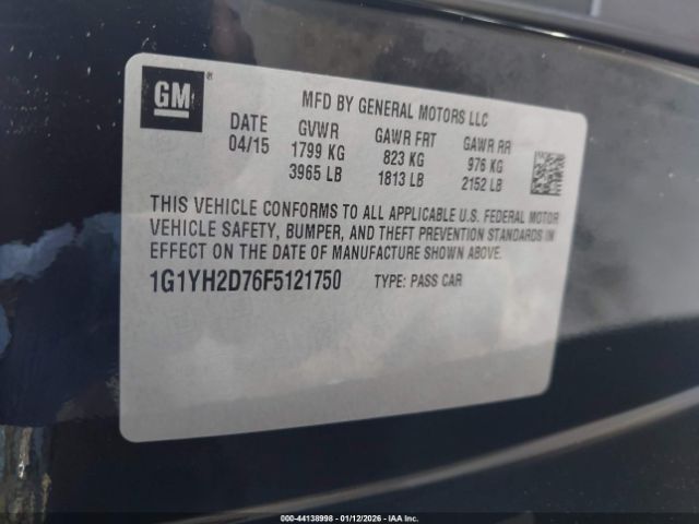 2015 CHEVROLET CORVETTE 1G1YH2D76F5121750 Photo 8