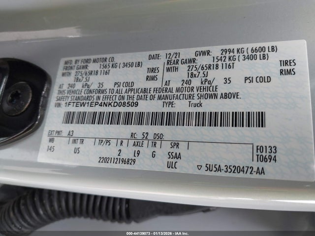 Ford F-150 Xlt 2022 1FTEW1EP4NKD08509 Image 9