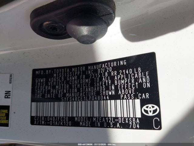 Toyota COROLLA SE 2020 5YFS4RCE1LP048044 Image 9
