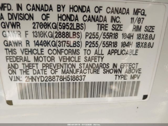 2008 ACURA MDX 2HNYD28878H518637 Photo 8