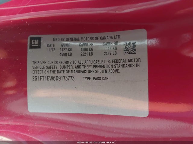 2013 CHEVROLET CAMARO 2G1FT1EW6D9173773 Photo 8