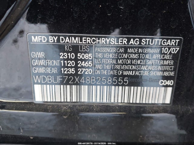 2008 MERCEDES-BENZ E 550 WDBUF72X48B258555 Photo 8