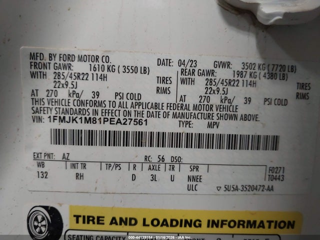 1FMJK1M81PEA27561 Ford Expedition Platinum Max