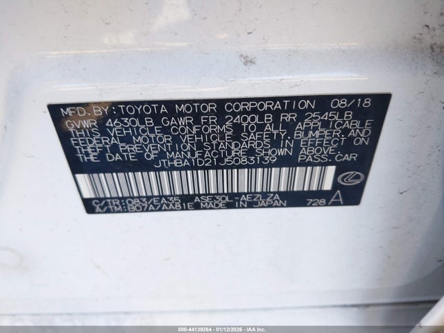 Lexus IS 300 2018 JTHBA1D21J5083139 Image 9
