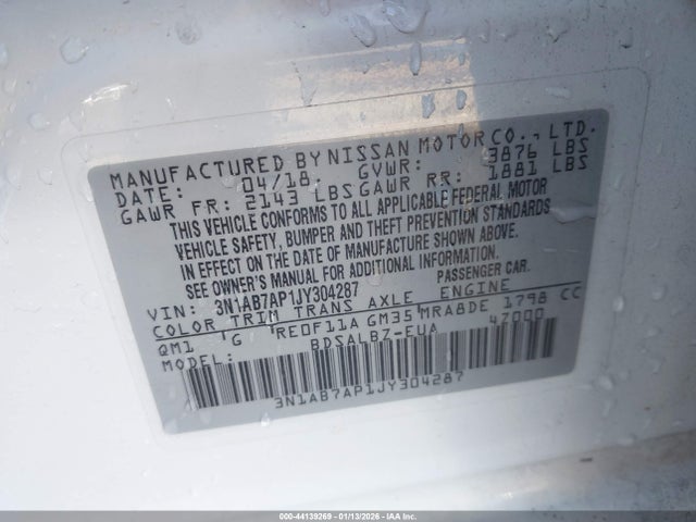 Nissan SENTRA S 2018 3N1AB7AP1JY304287 Image 9