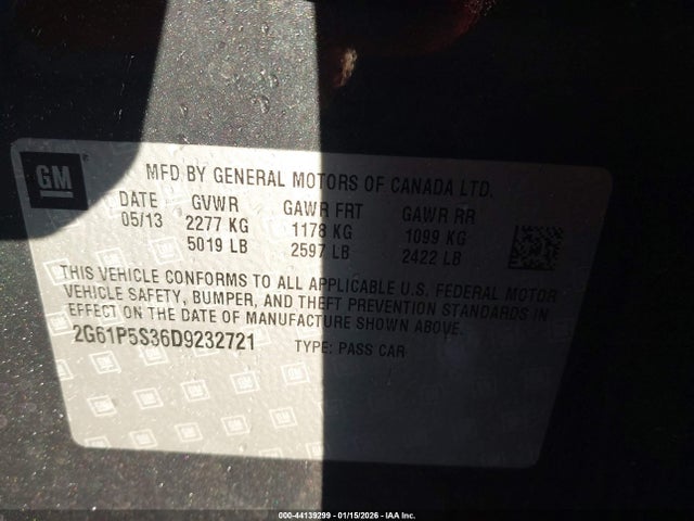 2013 CADILLAC XTS 2G61P5S36D9232721 Photo 8