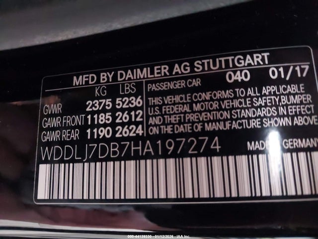 WDDLJ7DB7HA197274 Mercedes-Benz CLS 550