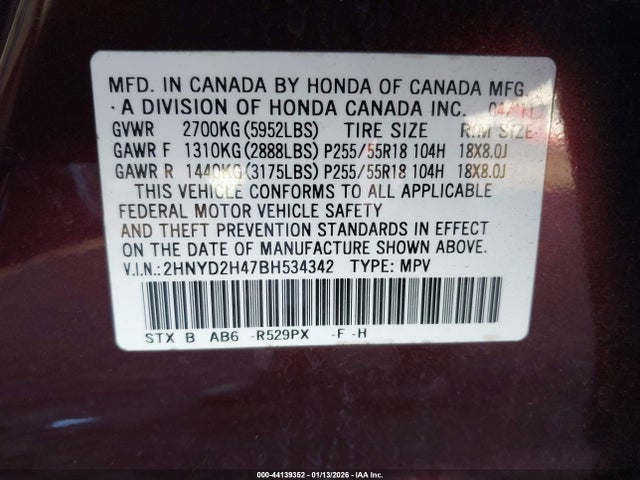 2011 ACURA MDX 2HNYD2H47BH534342 Photo 8