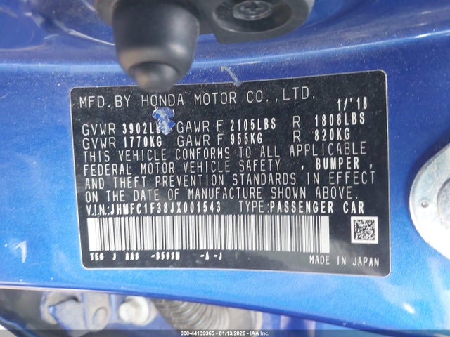 JHMFC1F38JX001543 Honda Civic Ex-t