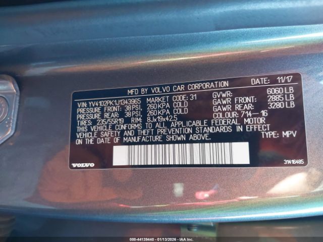 2018 VOLVO XC90 YV4102PK1J1343965 Photo 8