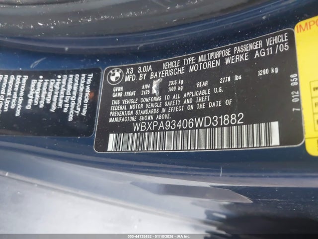 2006 BMW X3 WBXPA93406WD31882 Photo 8