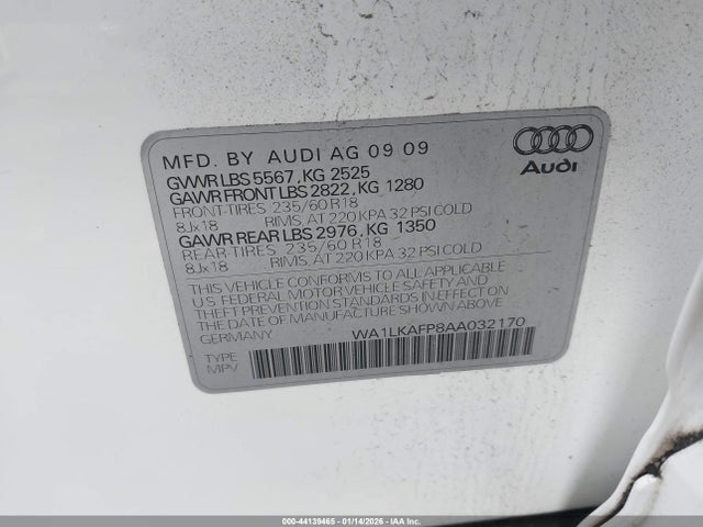 2010 AUDI Q5 WA1LKAFP8AA032170 Photo 8