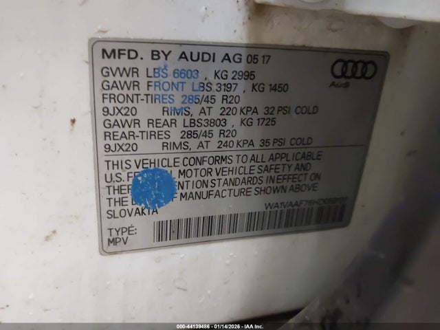 2017 AUDI Q7 WA1VAAF76HD059131 Photo 8